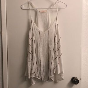 S white with gold & silver beading top